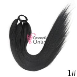 Extensie de par pentru coada impletita cu elastic de 100 cm cod  W10151B#100 Brunet
